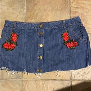 Forever 21 plus size denim mini skirt